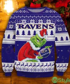 Baltimore Ravens Grinch Ugly Christmas Sweater Product Photo 1