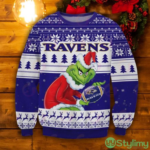 Baltimore Ravens Grinch Ugly Christmas Sweater Product Photo 1