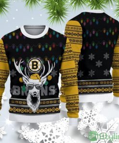 Boston Bruins Christmas Reindeer Ugly Christmas Sweater Product Photo 1