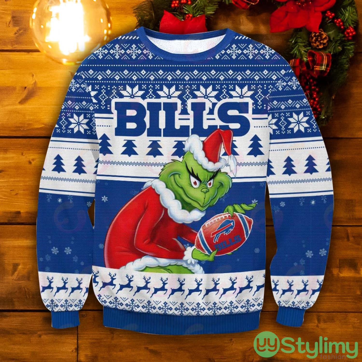 Buffalo Bills Grinch Ugly Christmas Sweater 3 Buffalo Bills Grinch Ugly Christmas Sweater Product Photo 1