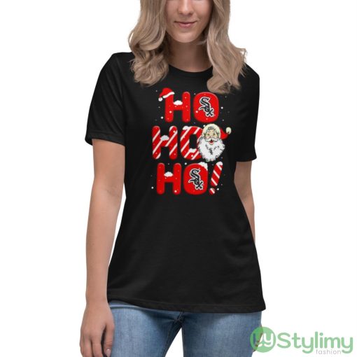 Chicago White Sox MLB Baseball Ho Ho Ho Santa Claus Merry Christmas Shirt - Women's Relaxed Short Sleeve Jersey Tee