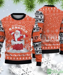 Cincinnati Bengals Christmas Santa Claus Pattern Ugly Christmas Sweater Product Photo 1