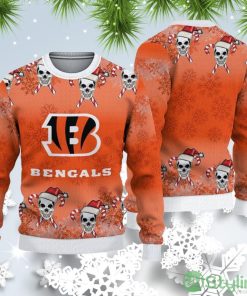 Cincinnati Bengals Christmas Skull Ugly Christmas Sweater Product Photo 1