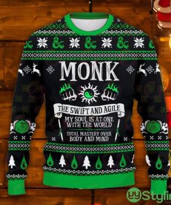 Classes Monk The Swift And Agile Ugly Christmas Sweater Product Photo 1