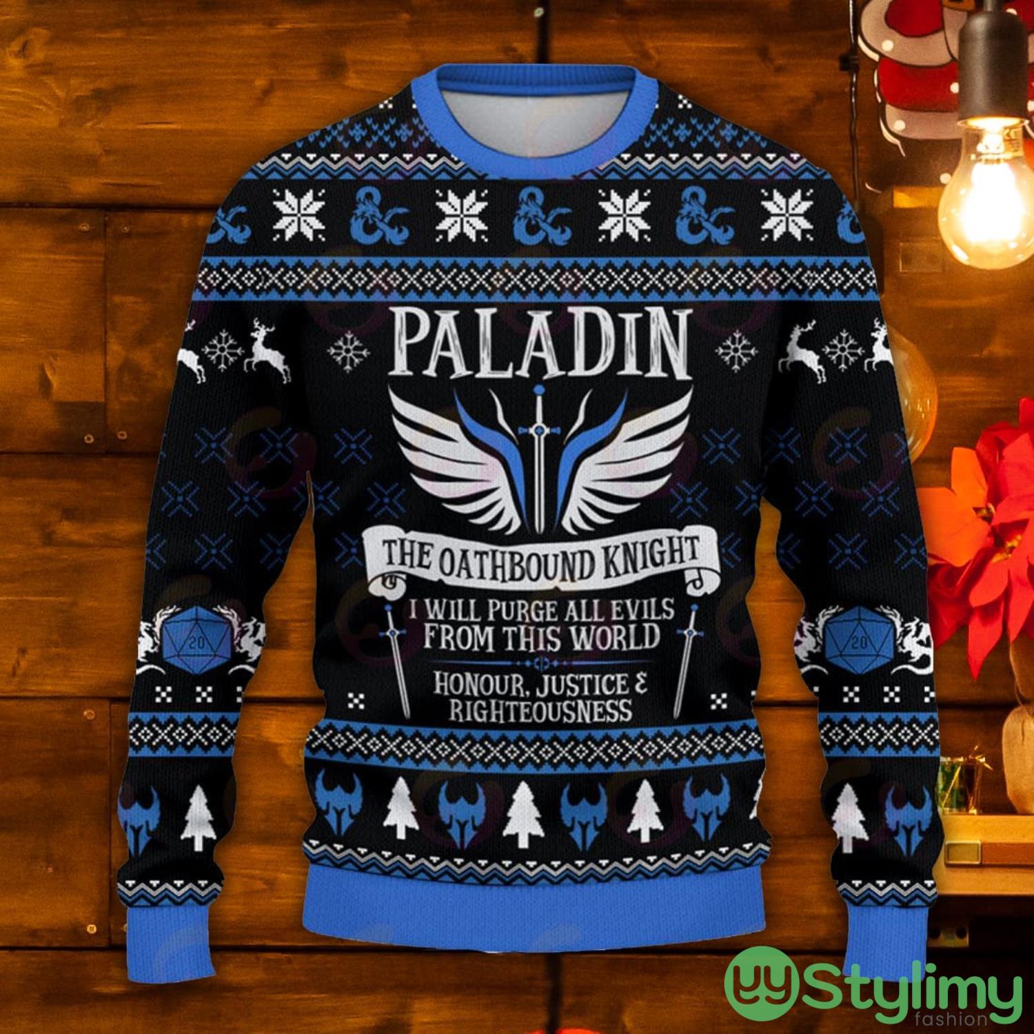Classes Paladin The Oathboud Knight Ugly Christmas Sweater 3 Classes Paladin The Oathboud Knight Ugly Christmas Sweater Product Photo 1
