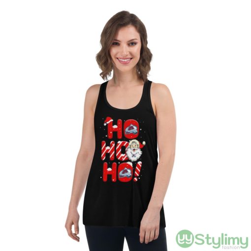 Colorado Avalanche NHL Hockey Ho Ho Ho Santa Claus Merry Christmas Shirt - Women's Flowy Racerback Tank