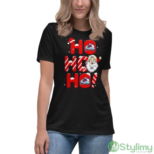 Colorado Avalanche NHL Hockey Ho Ho Ho Santa Claus Merry Christmas Shirt - Women's Relaxed Short Sleeve Jersey Tee