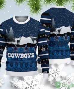Dallas Cowboys Christmas Reindeers Pattern Ugly Christmas Sweater Product Photo 1
