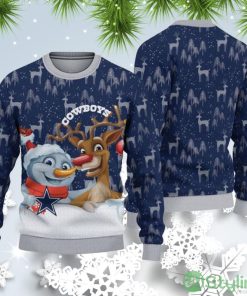 Dallas Cowboys Christmas Snowman Reindeer Ugly Christmas Sweater Product Photo 1