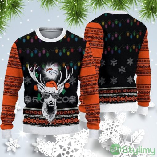 Denver Broncos Christmas Reindeer Ugly Christmas Sweater Product Photo 1