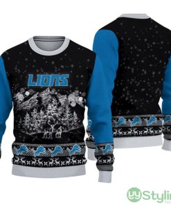 Detroit Lions Christmas Mountain Ugly Christmas Sweater Product Photo 1