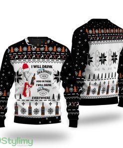 Dr. Seuss I Will Drink Jack Daniel's Here Or There Christmas Sweater Product Photo 1