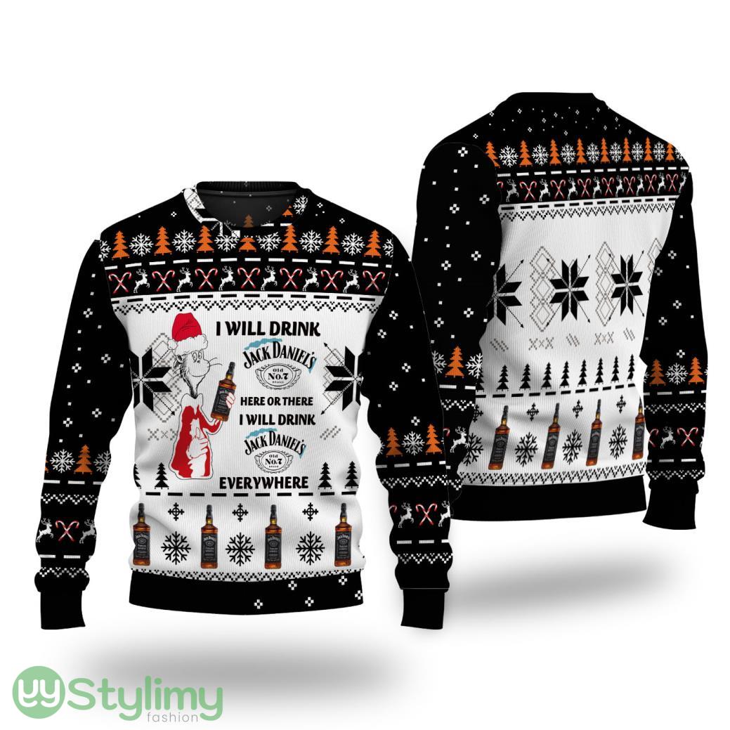 Dr. Seuss I Will Drink Jack Daniel's Here Or There Christmas Sweater 2 dr seuss i will drink jack daniels here or there christmas sweater