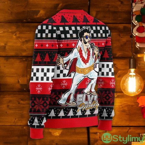 Gearhomie Elvis Fatley Meme Red Ugly Christmas Sweater