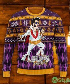 Gearhomie Elvis Fatley Meme Ugly Christmas Sweater Product Photo 1