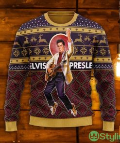 Gearhomie Elvis Presley Ugly Christmas Sweater Product Photo 1