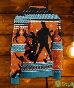 Gearhomie Who Is Listening To Elvis Presley Grandma Orange Ugly Christmas Sweater Product Photo 2