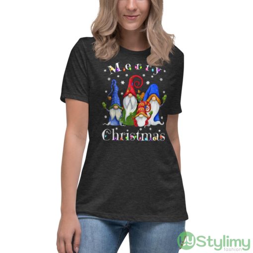 Gnome Christmas Pajamas Garden Gnome Merry Christmas Shirt - Women's Relaxed Short Sleeve Jersey Tee-1