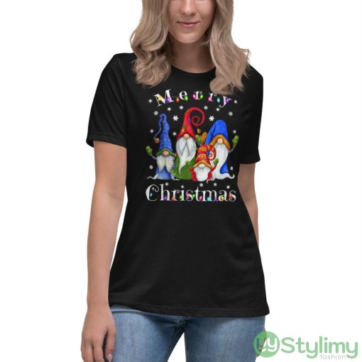 Gnome Christmas Pajamas Garden Gnome Merry Christmas Shirt - Women's Relaxed Short Sleeve Jersey Tee