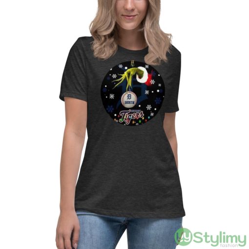 Grinch Detroit Tigers Christmas Ceramic Grinch Christmas Shirt - Women's Relaxed Short Sleeve Jersey Tee-1