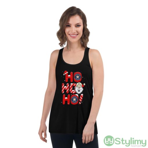 Houston Astros MLB Baseball Ho Ho Ho Santa Claus Merry Christmas Shirt - Women's Flowy Racerback Tank