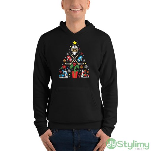 Ice Hockey Boys Gift Christmas Tree Shirt - Unisex Fleece Pullover Hoodie