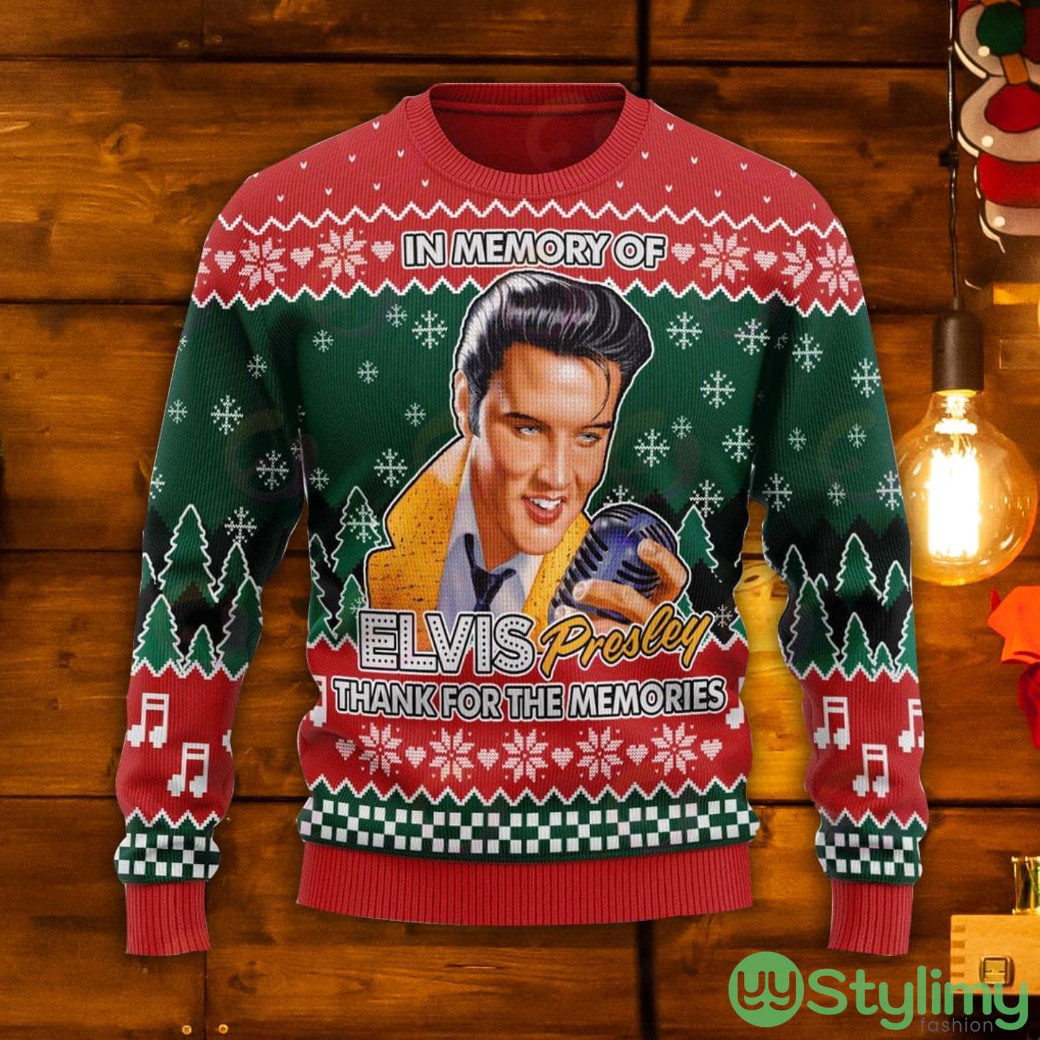 In Memory Of Elvis Presley Ugly Christmas Sweater 4 In Memory Of Elvis Presley Ugly Christmas Sweater Product Photo 1