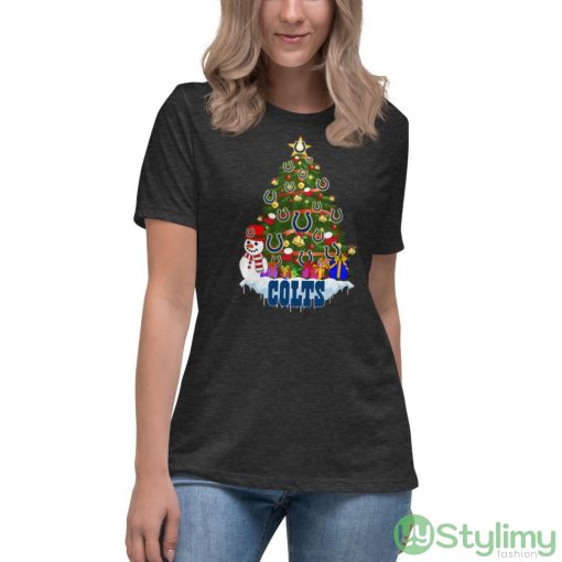 Indianapolis Colts Merry Christmas Nfl Football Sports Shirt - Women's Relaxed Short Sleeve Jersey Tee-1