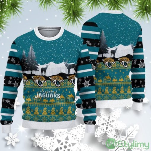 Jacksonville Jaguars Christmas Reindeers Pattern Ugly Christmas Sweater Product Photo 1