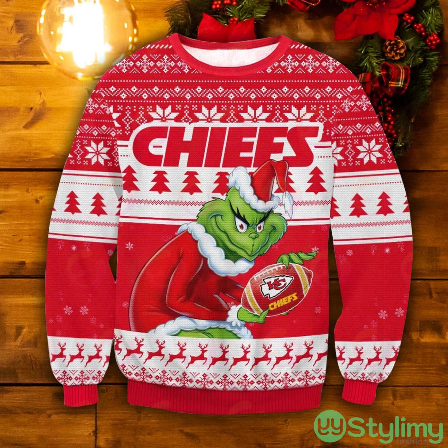Kansas City Chiefs Grinch Ugly Christmas Sweater 2 Kansas City Chiefs Grinch Ugly Christmas Sweater Product Photo 1