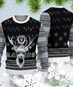 Las Vegas Raiders Christmas Reindeer Ugly Christmas Sweater Product Photo 1