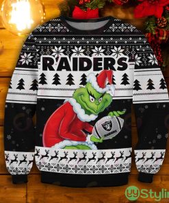 Las Vegas Raiders Grinch Ugly Christmas Sweater Product Photo 1
