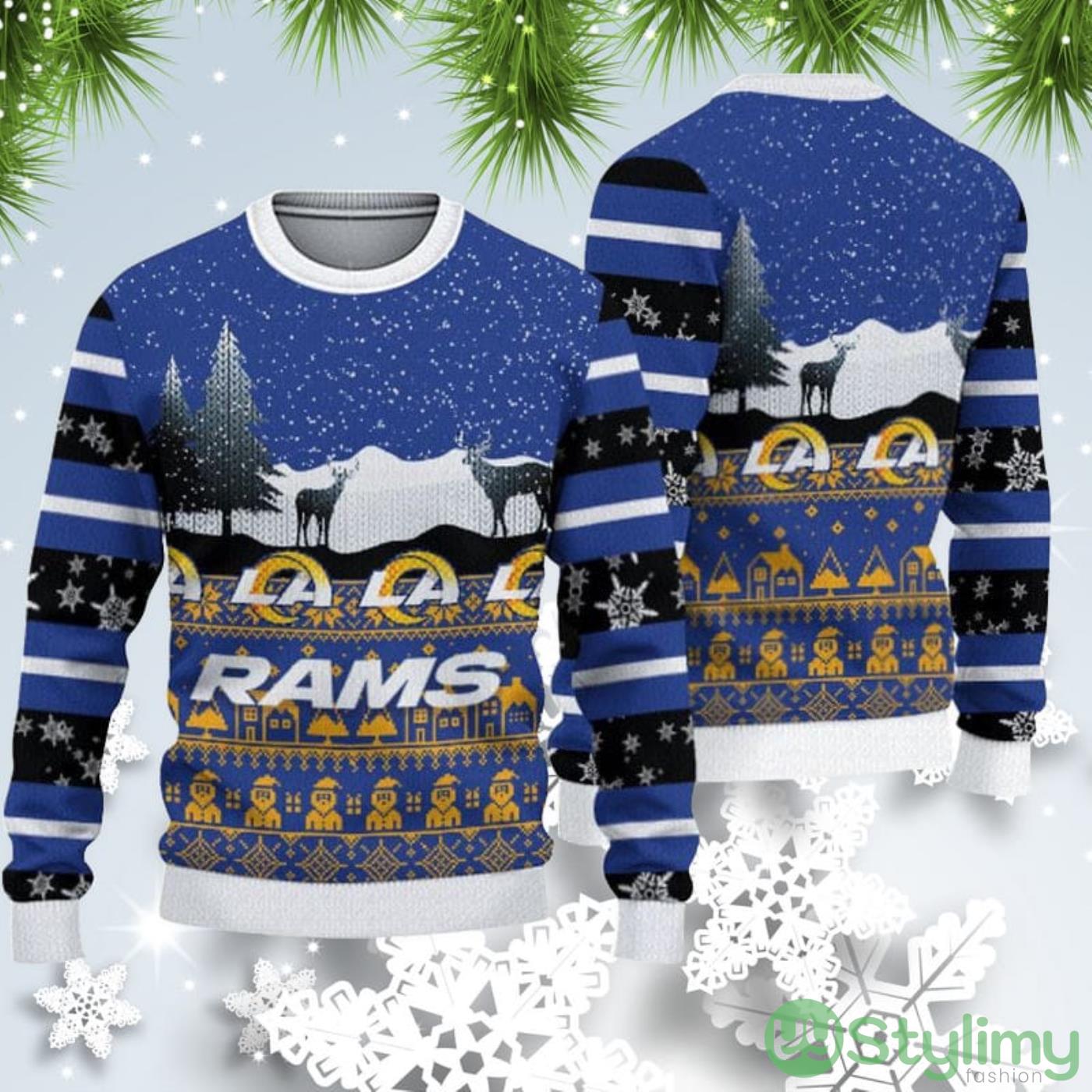 Los Angeles Rams Christmas Reindeers Pattern Ugly Christmas Sweater 3 Los Angeles Rams Christmas Reindeers Pattern Ugly Christmas Sweater Product Photo 1