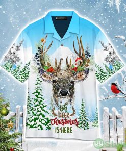 Merry Christmas With Deer Aloha Cute Christmas Gift Cute Christmas Gift Hawaiian Shirt Product Photo 1