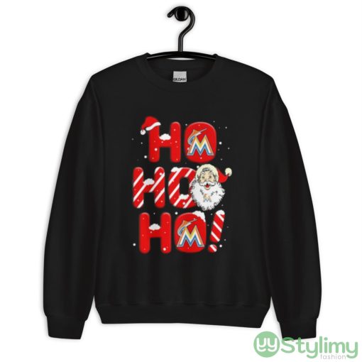 Miami Marlins MLB Baseball Ho Ho Ho Santa Claus Merry Christmas Shirt - Unisex Crewneck Sweatshirt