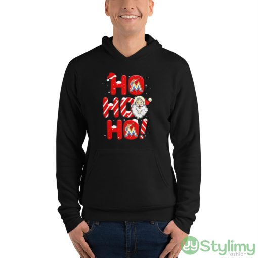 Miami Marlins MLB Baseball Ho Ho Ho Santa Claus Merry Christmas Shirt - Unisex Fleece Pullover Hoodie