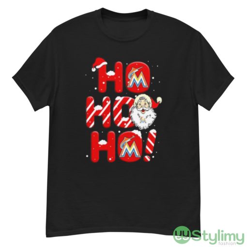 Miami Marlins MLB Baseball Ho Ho Ho Santa Claus Merry Christmas Shirt - G500 Men’s Classic T-Shirt