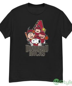 MLB Arizona Diamondbacks Snoopy Charlie Brown Woodstock The Peanuts Movie Baseball Shirt - G500 Men’s Classic T-Shirt