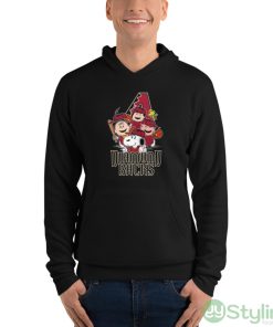 MLB Arizona Diamondbacks Snoopy Charlie Brown Woodstock The Peanuts Movie Baseball Shirt - Unisex Fleece Pullover Hoodie