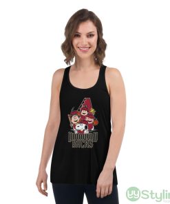 MLB Arizona Diamondbacks Snoopy Charlie Brown Woodstock The Peanuts Movie Baseball Shirt - Women's Flowy Racerback Tank