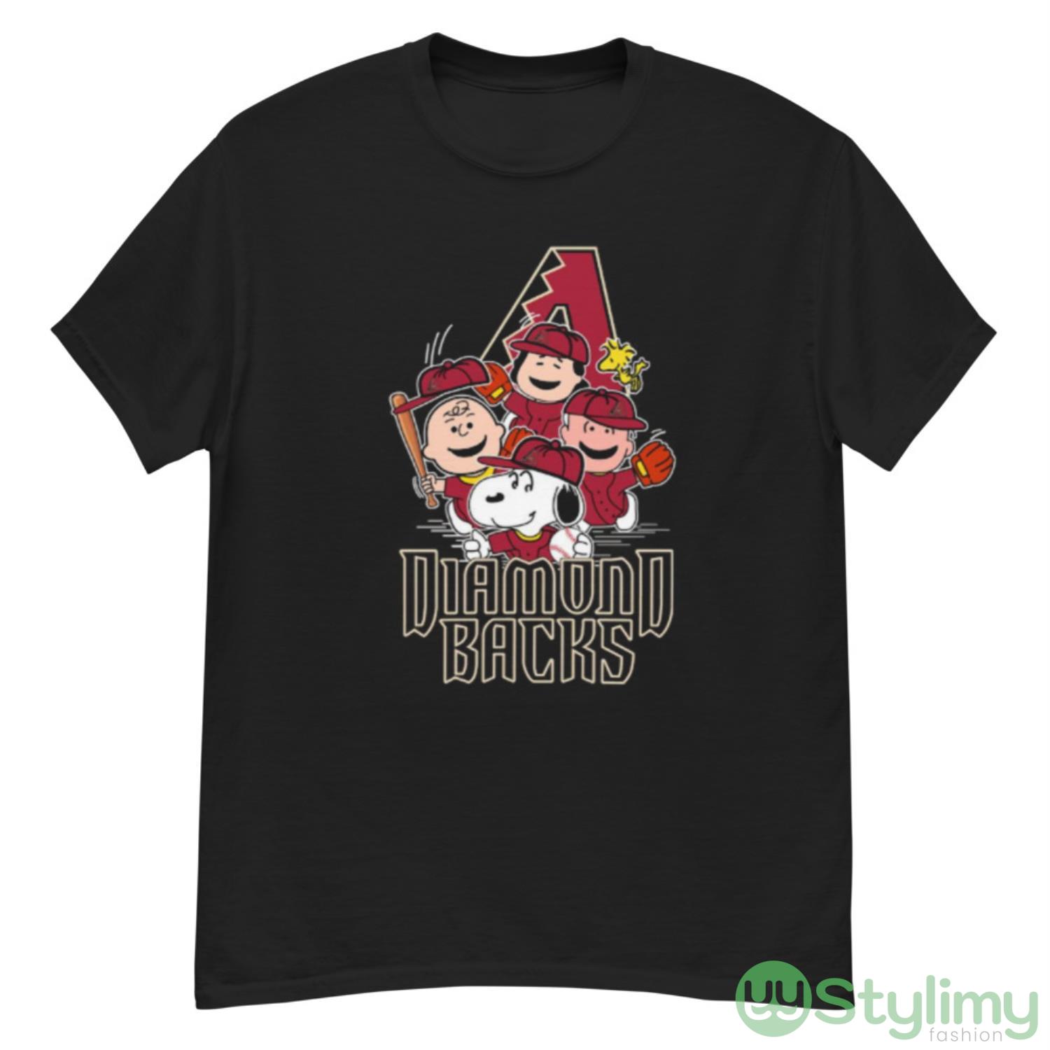 MLB Arizona Diamondbacks Snoopy Charlie Brown Woodstock The Peanuts Movie Baseball Shirt 7 MLB Arizona Diamondbacks Snoopy Charlie Brown Woodstock The Peanuts Movie Baseball Shirt - G500 Men’s Classic T-Shirt