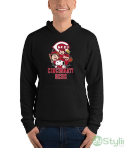 MLB Cincinnati Reds Snoopy Charlie Brown Woodstock The Peanuts Movie Baseball Shirt - Unisex Fleece Pullover Hoodie