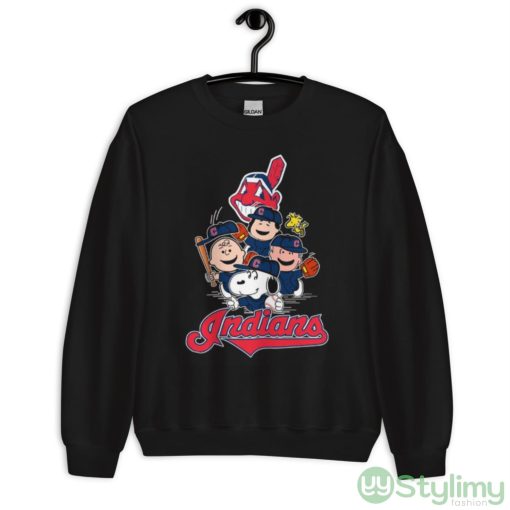 MLB Cleveland Indians Snoopy Charlie Brown Woodstock The Peanuts Movie Baseball Shirt