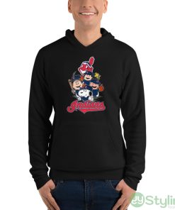 MLB Cleveland Indians Snoopy Charlie Brown Woodstock The Peanuts Movie Baseball Shirt - Unisex Fleece Pullover Hoodie