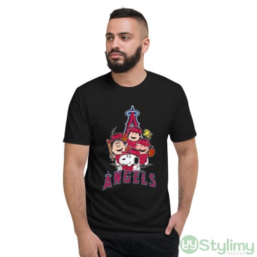 MLB Los Angeles Angels Snoopy Charlie Brown Woodstock The Peanuts Movie Baseball Shirt