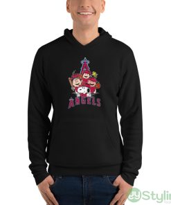 MLB Los Angeles Angels Snoopy Charlie Brown Woodstock The Peanuts Movie Baseball Shirt - Unisex Fleece Pullover Hoodie