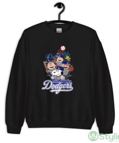 MLB Los Angeles Dodgers Snoopy Charlie Brown Woodstock The Peanuts Movie Baseball Shirt - Unisex Crewneck Sweatshirt