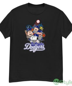 MLB Los Angeles Dodgers Snoopy Charlie Brown Woodstock The Peanuts Movie Baseball Shirt - G500 Men’s Classic T-Shirt