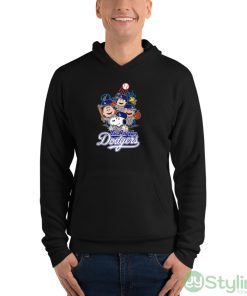 MLB Los Angeles Dodgers Snoopy Charlie Brown Woodstock The Peanuts Movie Baseball Shirt - Unisex Fleece Pullover Hoodie