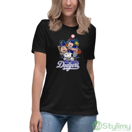 MLB Los Angeles Dodgers Snoopy Charlie Brown Woodstock The Peanuts Movie Baseball Shirt